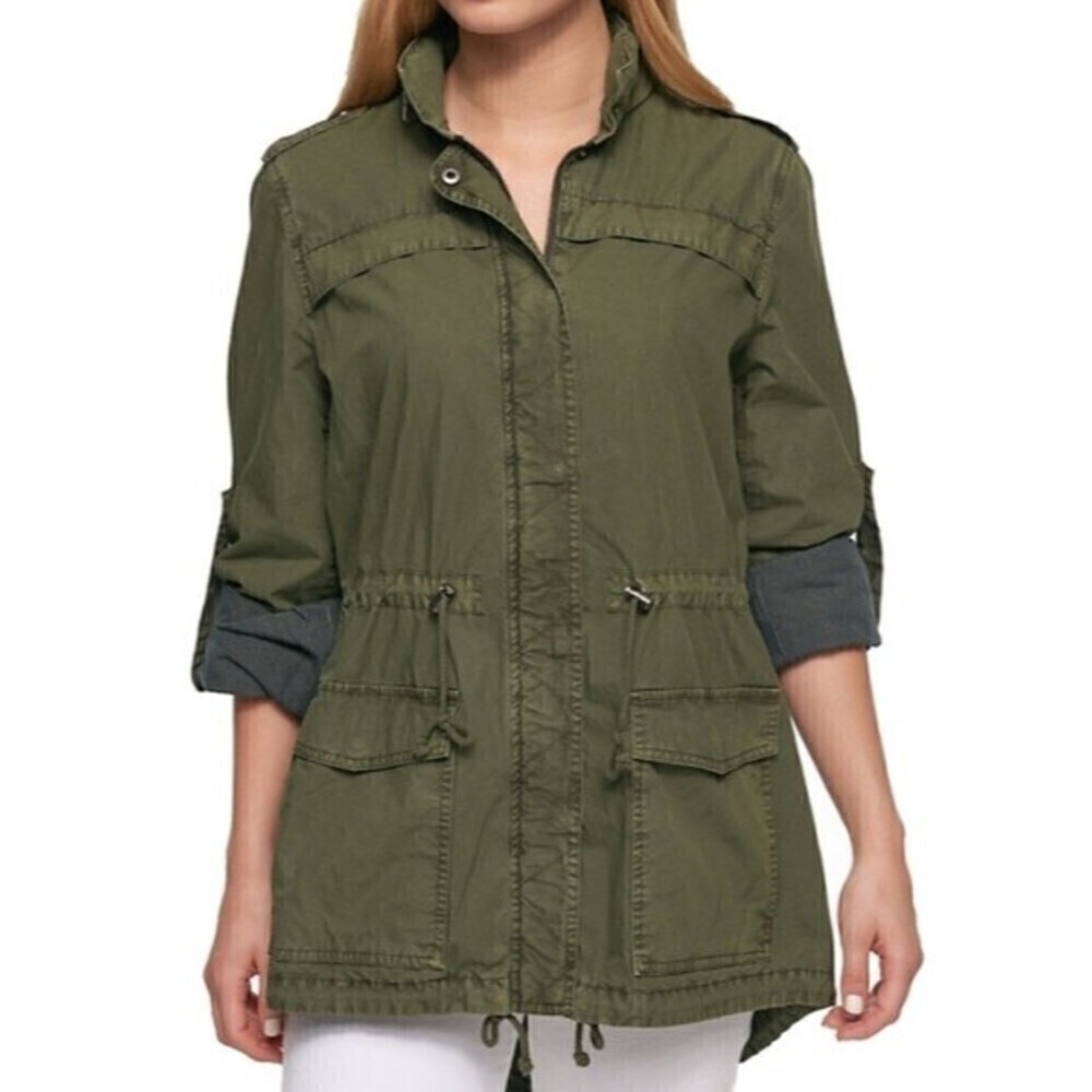 LEVI'S Hooded Roll-Tab Anorak Jacket Green Women's sz XSmall